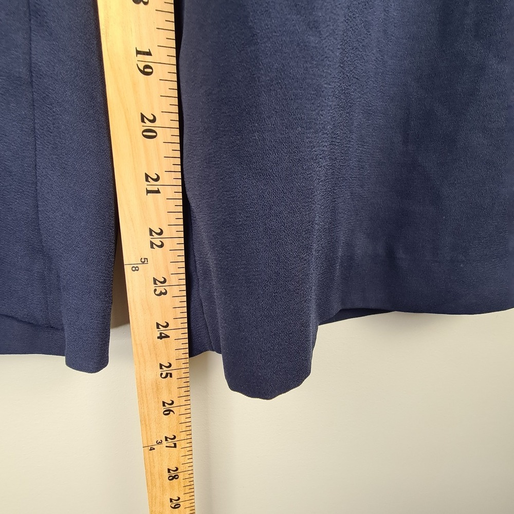 Halogen Cullote Wide Leg Pants Women's Size M Navy‎ Blue Tie Waist Elastic Light - Picture 5 of 10